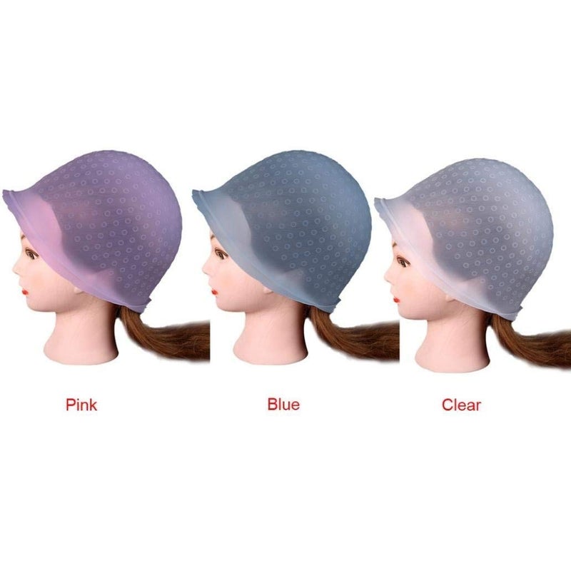 woobles Pro Salon Dye Silicone Cap with Hook Hair Salon Color Coloring Highlighting Reusable Set Frosting Tipping Dyeing Color Tools (Clear) - Image 3